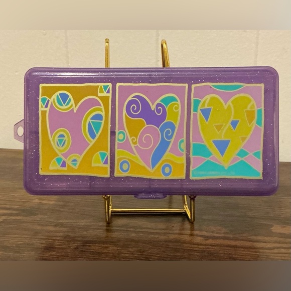 Sanrio Other - A Very Beautiful Vintage Rare Sanrio 1993 Hearts Purple Sparkle Pencil Box